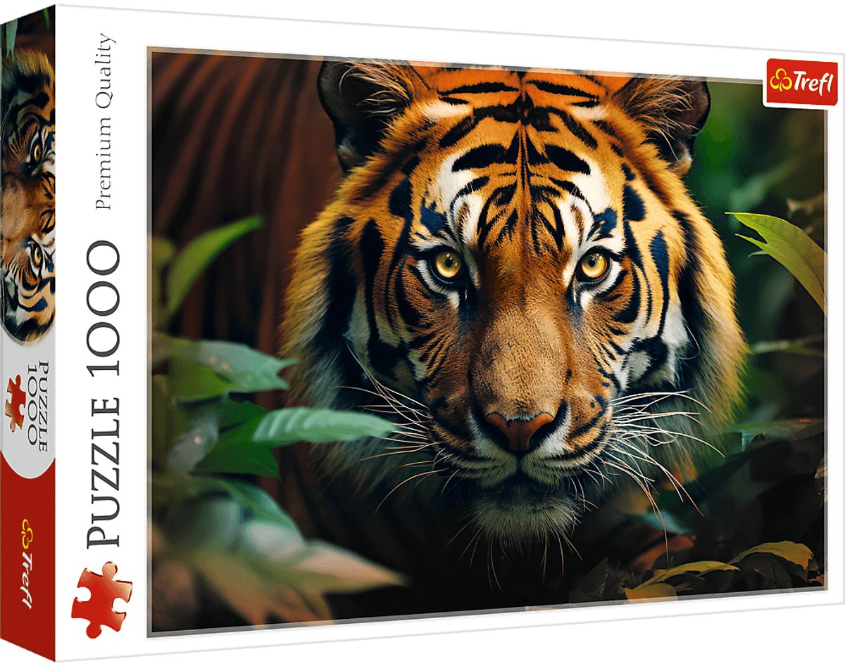 Puzzle Trefl Tigre sauvage - Puzzle animalier de 1000 pièces.