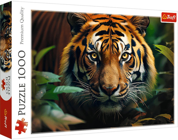 Puzzle Trefl Tigre sauvage - Puzzle animalier de 1000 pièces.