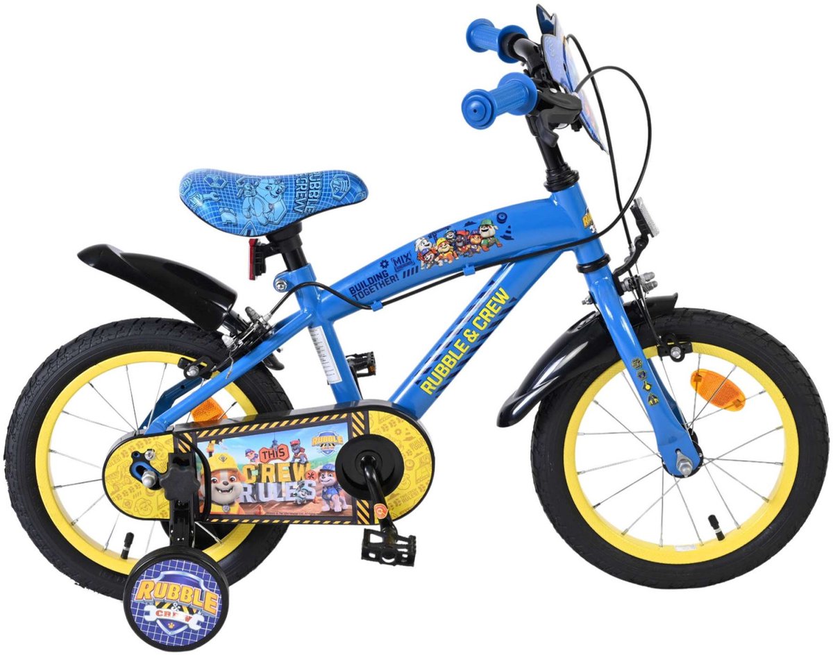 Vélo pour enfants Rubble Crew - garçons - 14 pouces - bleu - deux freins à main