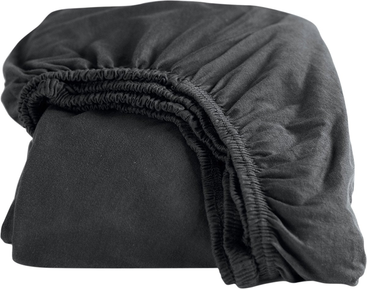 Cendrillon - drap-housse - hauteur de matelas jusqu'à 25 cm - jersey - 140x210 220 cm - anthracite