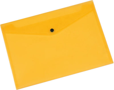 Chemise à documents Q-connect, a4, pp transparent, fermeture à bouton-poussoir, jaune 12 pièces