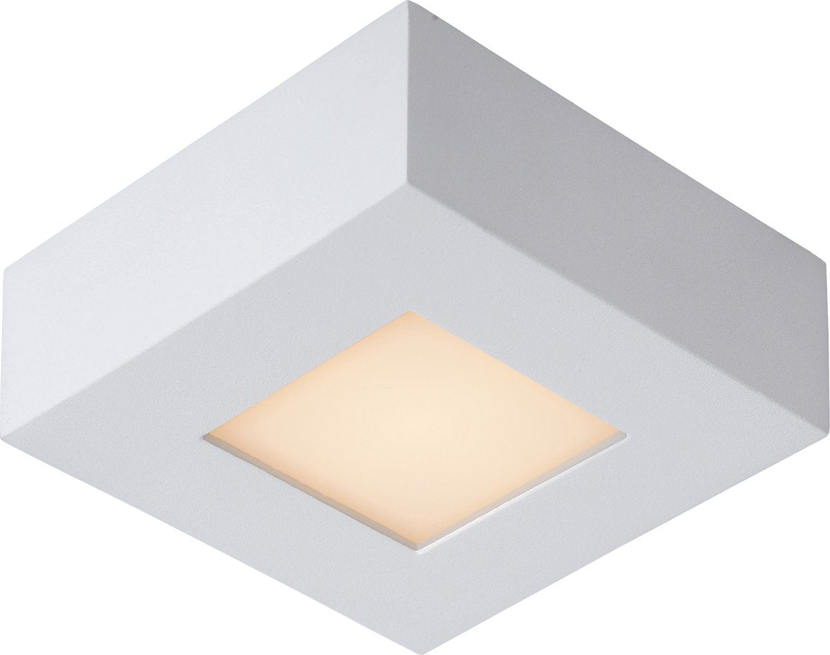 Lucide brice-led - plafonnier (plafonnier) salle de bain - led dimmable - 1x8w 3000k - ip44 - blanc