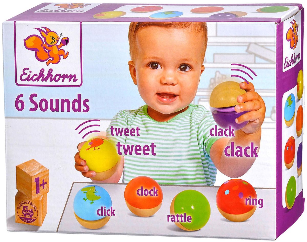 Eichhorn Boules de musique en bois 6 pièces