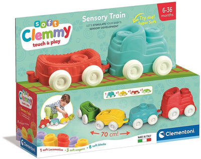 Clementoni Baby - Train sensoriel Clemmy avec blocs mous, 12dlg.