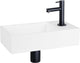 Ensemble fontaine Differnz - 36x18,5x9cm - rectangle - 1 trou de robinetterie - blanc
