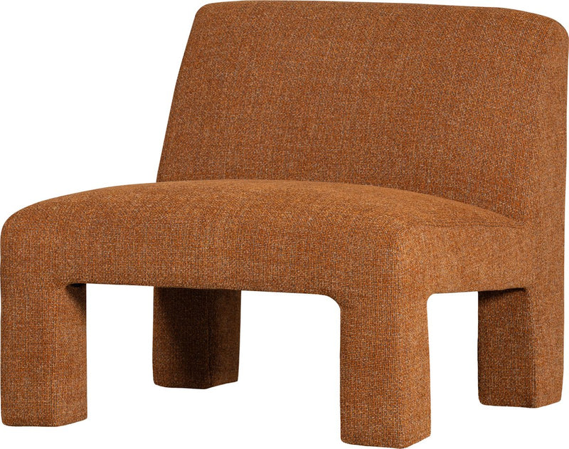 Fauteuil Woood lavid - polyester - gingembre - 73x74x84