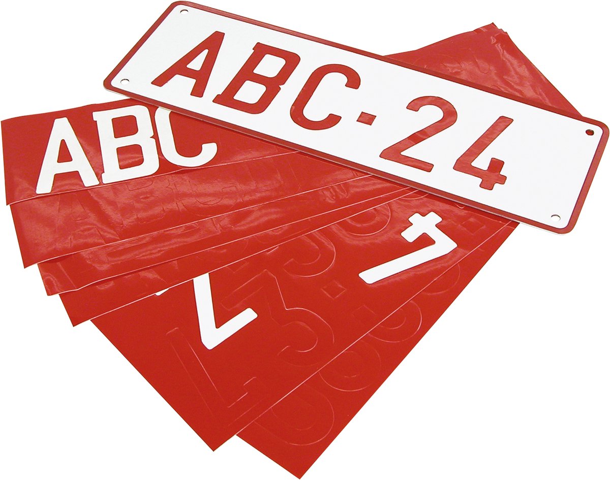 Plaque d'immatriculation Carpoint 34 x 11 cm aluminium rouge blanc