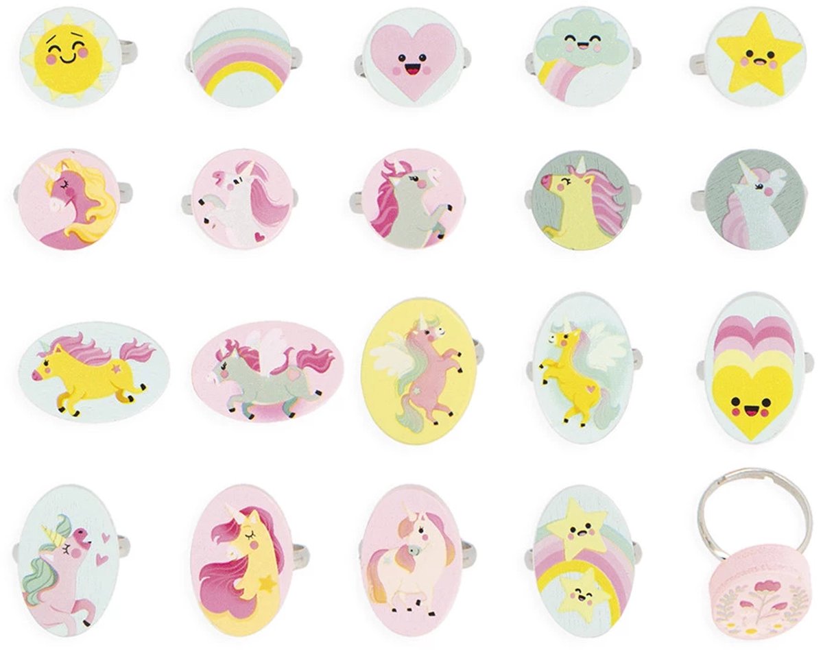 Janod - licorne - lot de bagues licorne - 20 pièces