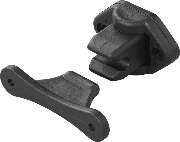 Proplus Loquet de porte battante - butée de porte camping-car - 2 pièces - pince de porte - arrêt de porte - installation simple et rapide - fonction charnière - arrêt de porte flexible pour caravane - universel - noir