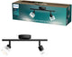 Spot en saillie Philips Hearing - culot LED Gu10 - orientable - 2 points lumineux - clickfix - noir avec verre nervuré