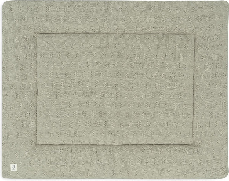 Jollein - tapis de parc 75x95cm - tapis de jeu bébé - tricot grain - vert olive