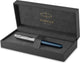 Stylo plume Parker Sonnet | acier inoxydable et laque bleue | plume fine avec recharge d'encre noire | coffret cadeau