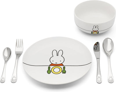 Zilverstad - service de table pour enfants Miffy 6 pièces en porcelaine acier inoxydable 18 10