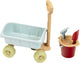 Klein Toys Petite charrette à pied avec seau - charrette à bras, seau, tamis, pelle et râteau - plastique recyclé - multicolore