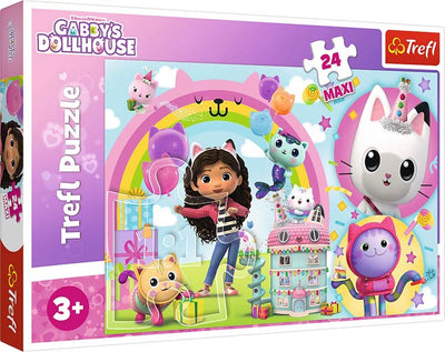 Trefl - puzzles - 24 maxi - happy gabby maison de poupée universelle de gabby
