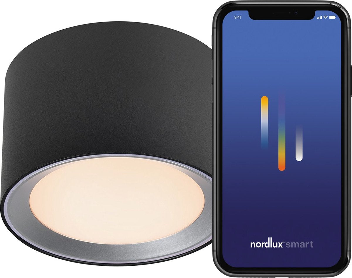 Nordlux landon-smart-2700 6500k-ip44-noir