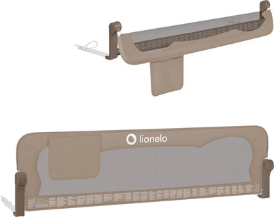 Barrière de lit Lionelo eva - barrière de sécurité jusqu'à 27 kg - pliable à 180° - 150 cm de large - cadre en aluminium durable - blocage sécurisé standsafe - pour enfants de 18 mois à 5 ans