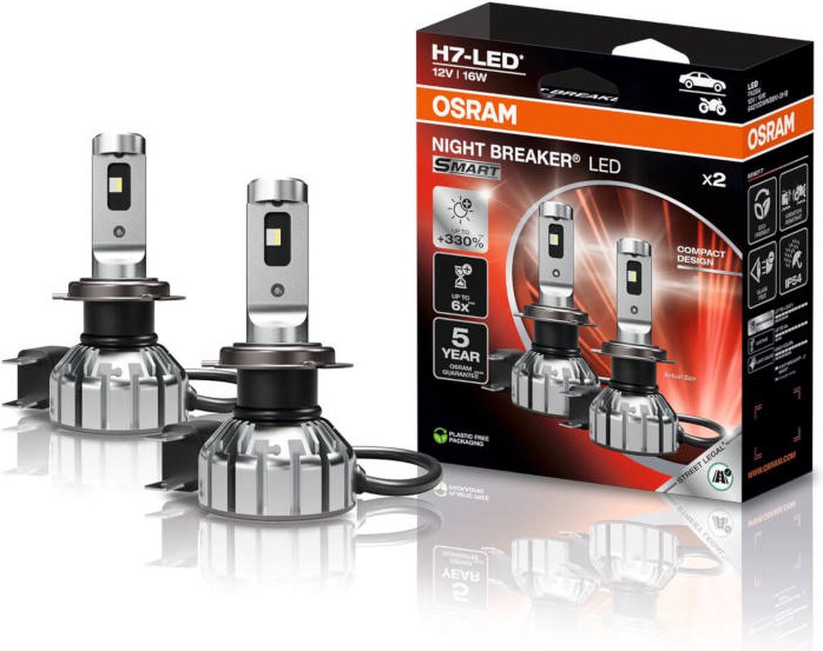 Osram Night Breaker LED Smart H7 Ensemble homologué ECE | +330%
