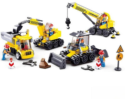 Jouets de construction de chantier de construction de la ville de Sluban pour enfants à partir de 6 ans - construction de modèles de jouets de construction - boîte de construction avec 465 blocs de construction - m38-b0810