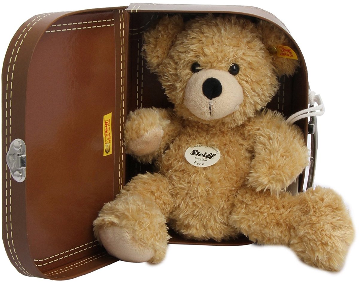 Steiff 111471 - ours en peluche fynn dans une valise - beige - 28 cm