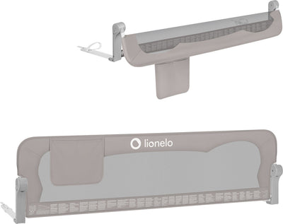 Barrière de lit Lionelo eva - barrière de sécurité jusqu'à 27 kg - pliable à 180° - 150 cm de large - cadre en aluminium durable - blocage sécurisé standsafe - pour enfants de 18 mois à 5 ans