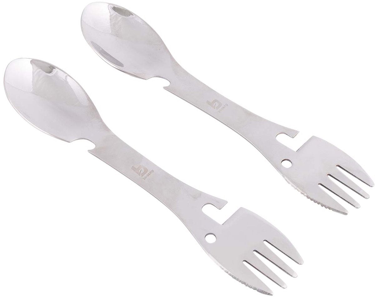 Bo-camp - cuillère-fourchette - acier inoxydable - 2 pièces
