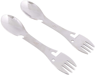 Bo-camp - cuillère-fourchette - acier inoxydable - 2 pièces