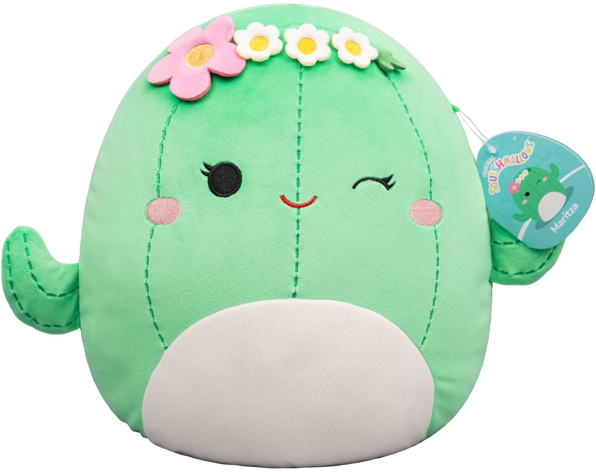 Squishmallows Jazwares - peluche moyenne (maritza - cactus avec couronne de fleurs) - peluche 30cm