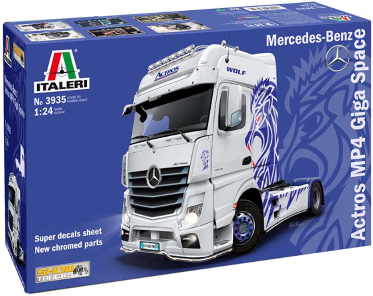 Italeri modélisme kit camions - 3935 mercedes-benz actros mp4 giga sp plastique - 1:24 - modélisme