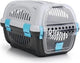 Beeztees rhino - panier de voyage chat - gris bleu - 51x34,5x33 cm