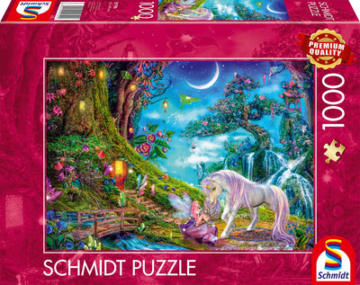 Schmidt - puzzle - où la licorne et l'elfe se disent bonsoir - 1000 pièces - adultes - à partir de 12 ans