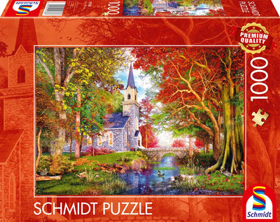Schmidt - puzzle - chapelle dans la magie d'automne - 1000 pièces - adultes - à partir de 12 ans