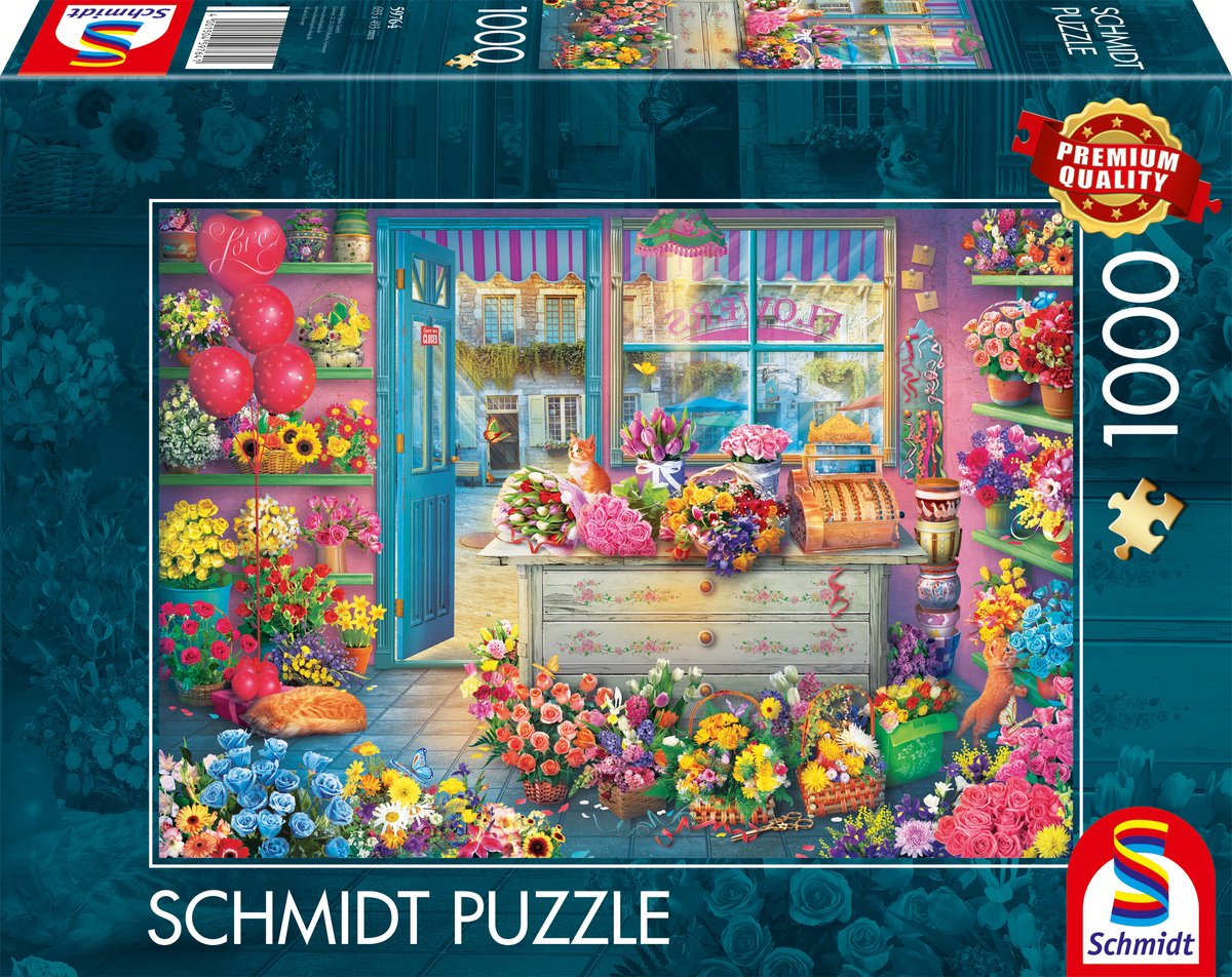 Schmidt - puzzle - magasin de fleurs coloré - 1000 pièces - adultes - à partir de 12 ans
