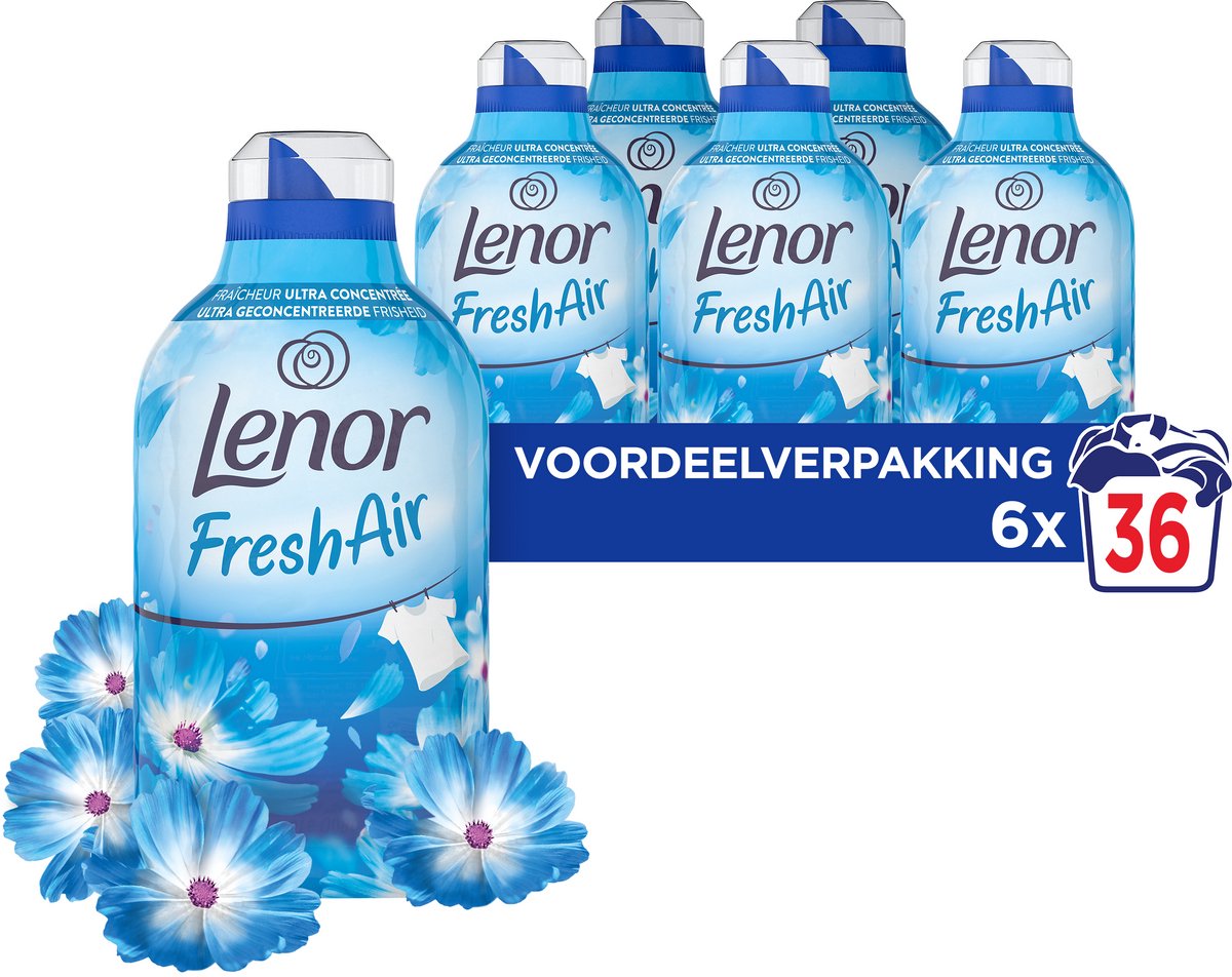 Lenor adoucissant air frais fraîcheur du matin - 6 x 36 lavages