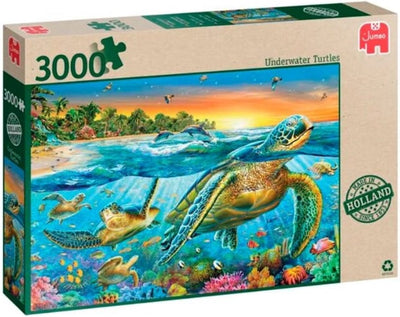 Jumbo premium collection puzzle tortues sous-marines - puzzle - 3000 pièces - tortues - sous l'eau