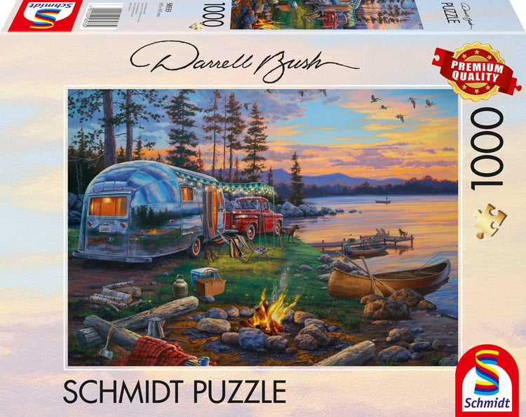 Schmidt - puzzle - camping idyllique au bord du lac - Darrell Bush - 1000 pièces - adultes - à partir de 12 ans