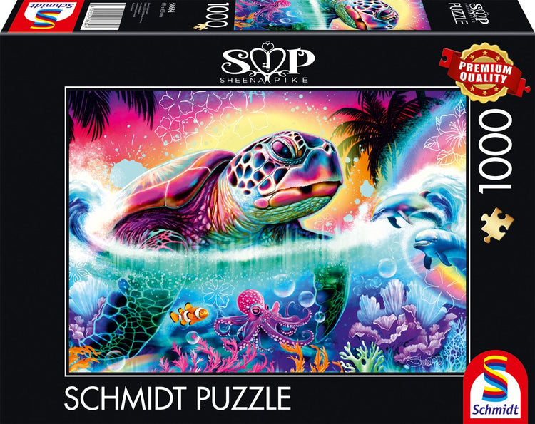 Schmidt - puzzle - tortue néon - brochet sheena - 1000 pièces - adultes - à partir de 12 ans