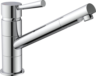 Robinet de cuisine design Schütte Cornwall - mitigeur - bec bas et pivotant - mousseur pivotant - chrome