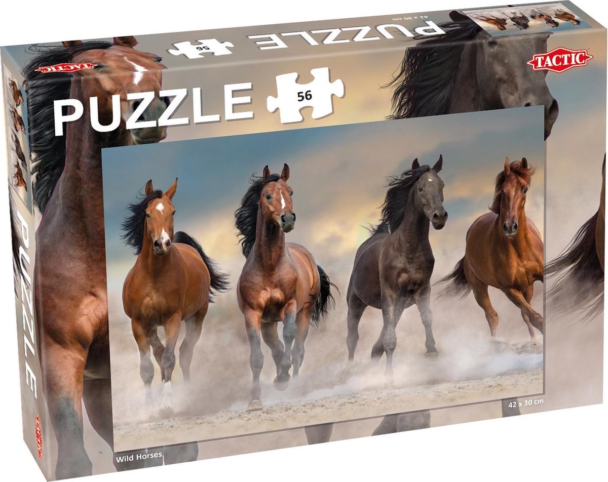 Puzzle tactique chevaux sauvages - 56 pièces