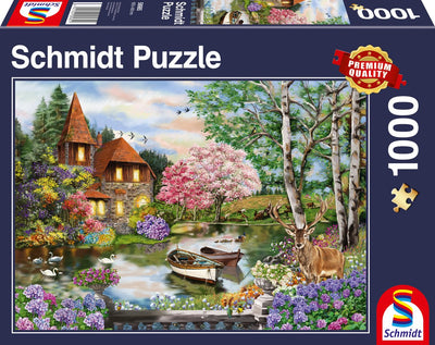 Schmidt - puzzle - maison au bord du lac - 1000 pièces - adultes - à partir de 12 ans