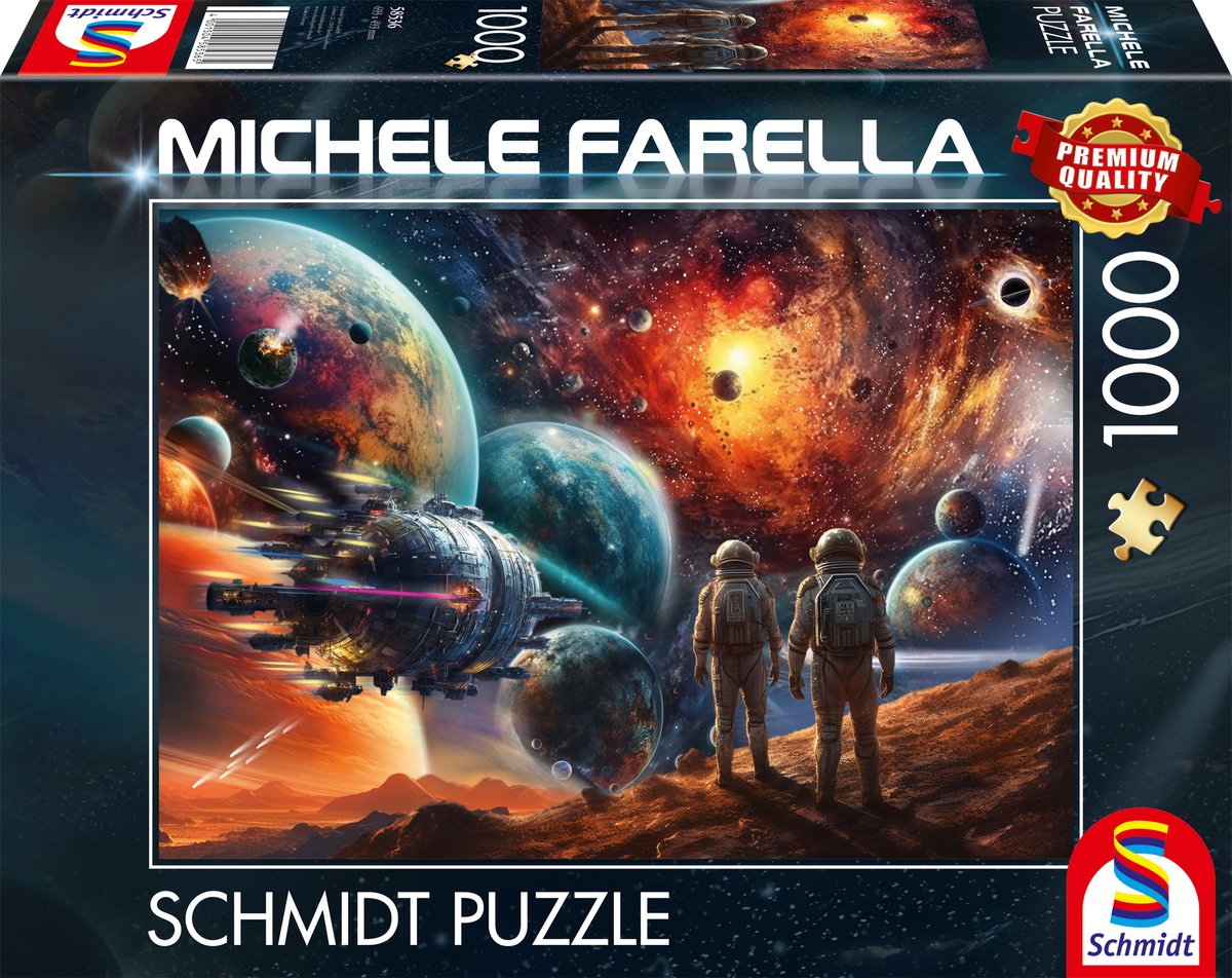 Schmidt - puzzle - affichage des couleurs cosmiques, voyage dans l'espace - michele farella - 1000 pièces - adultes - à partir de 12 ans