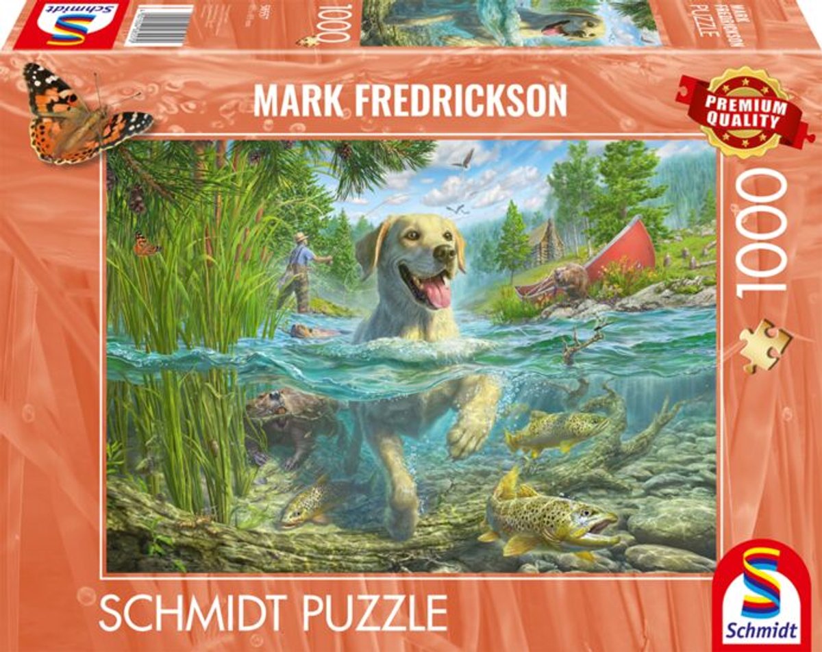999games puzzle Schmidt - pêche au labrador jaune, 1000 pièces - puzzle