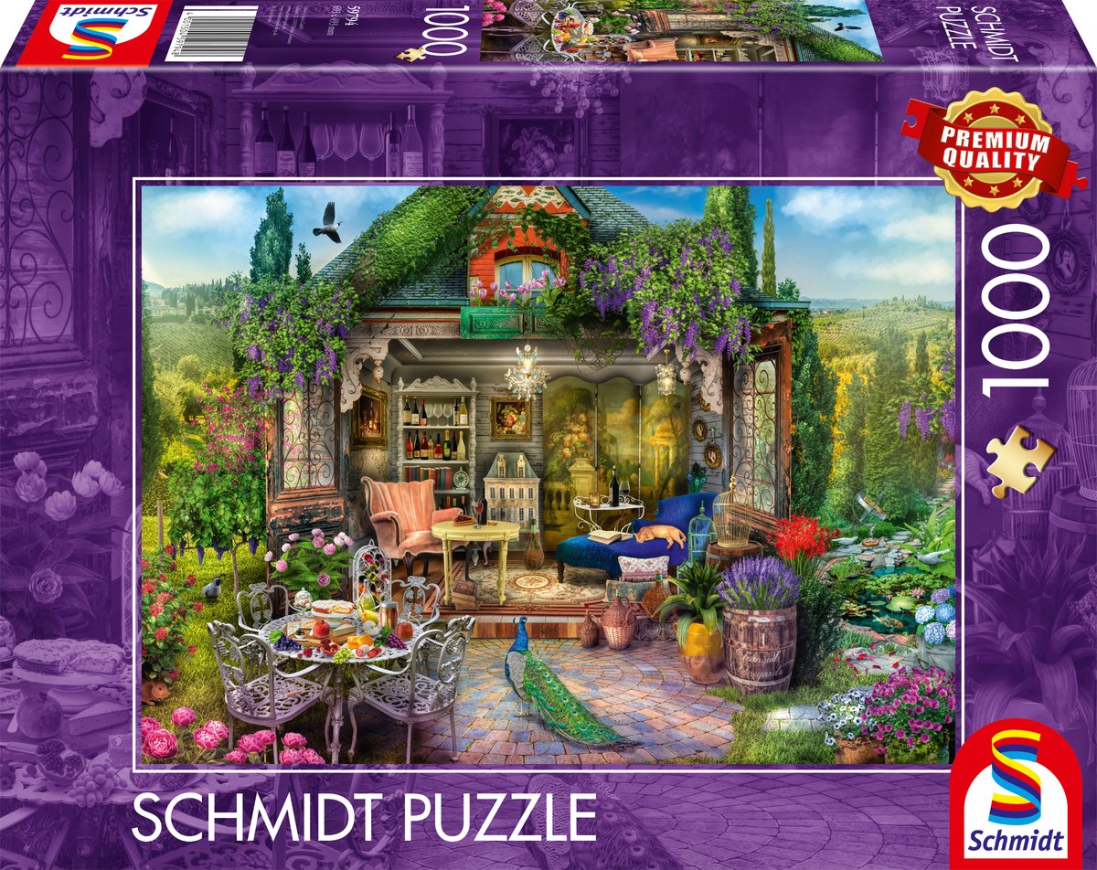 Schmidt - puzzle - le bonheur dans l'abri de jardin au milieu des vignes - 1000 pièces - adultes - à partir de 12 ans