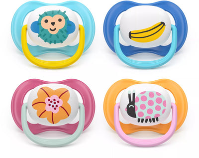 Philips avent avent ultra air happy 2 sucettes orthodontiques 6-18 mois (modèles : singe et banane)