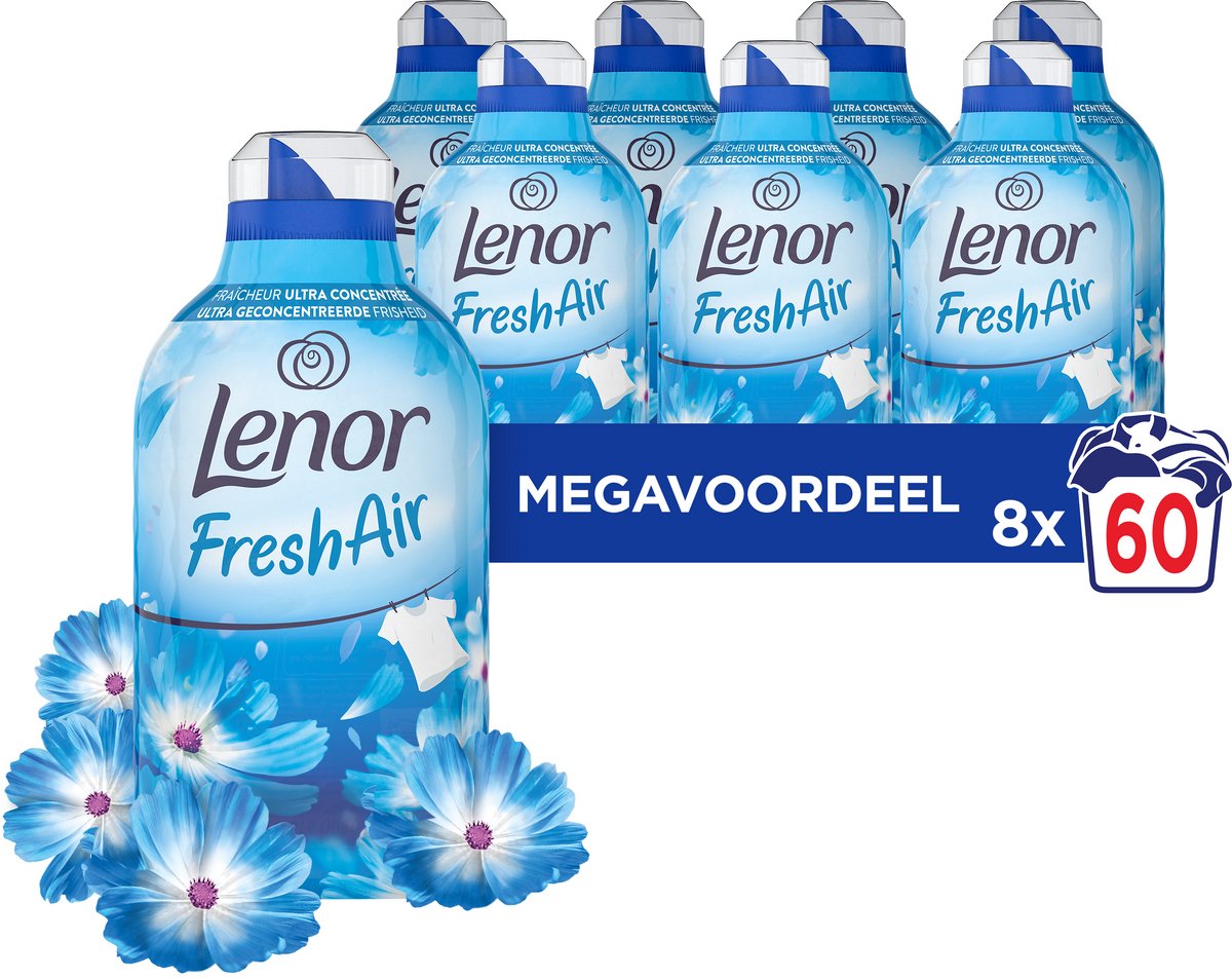Lenor adoucissant air frais fraîcheur du matin - 8 x 60 lavages