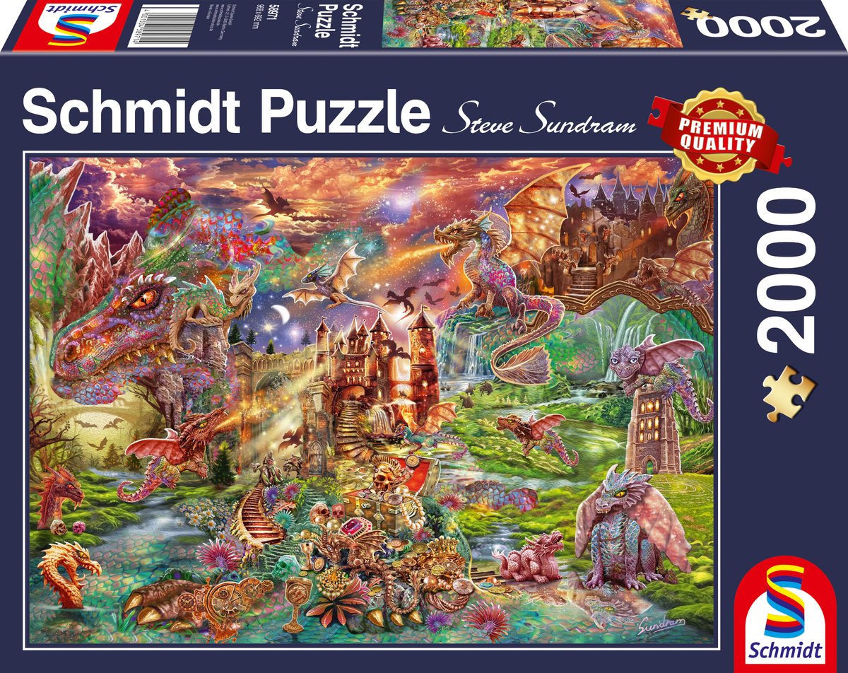Schmidt - puzzle - le trésor des dragons - 2000 pièces - adultes - à partir de 14 ans