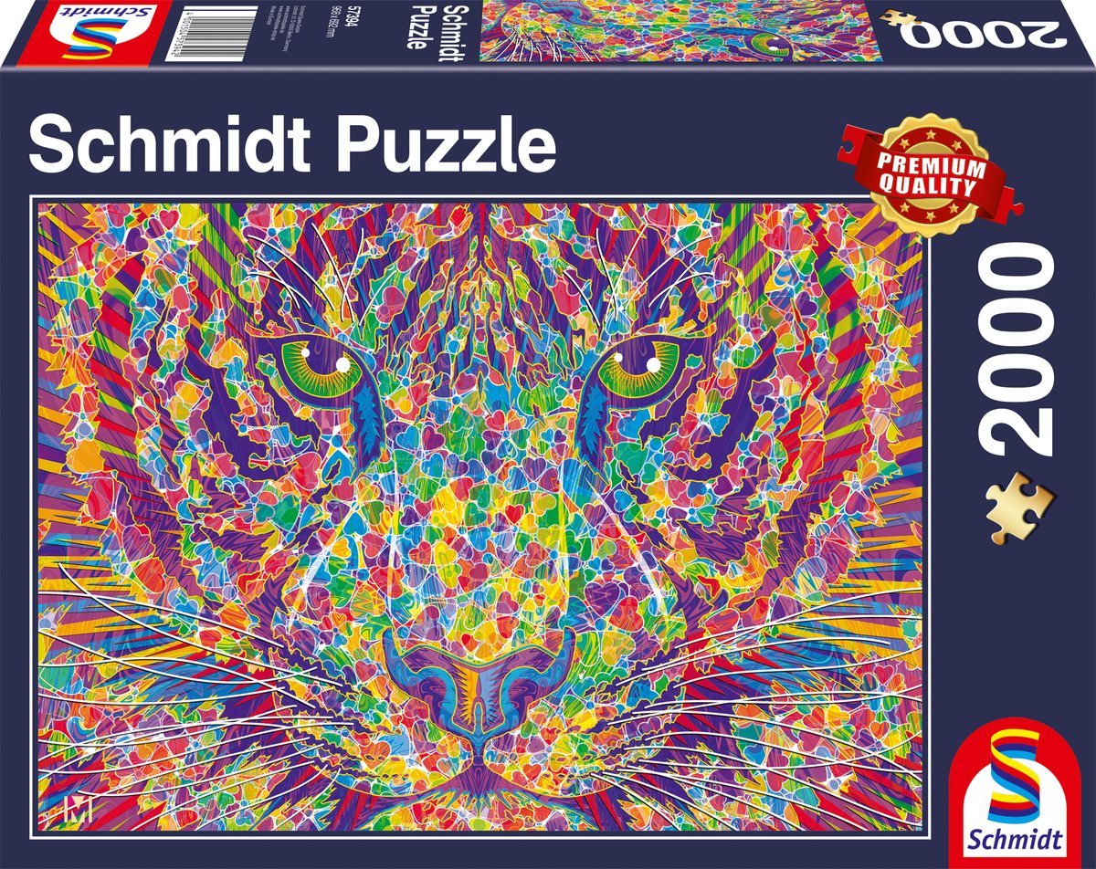 Schmidt - puzzle - cœur sauvage, tigre - 2000 pièces - adultes - à partir de 14 ans