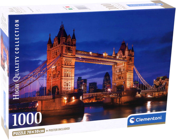 Clementoni - puzzle - 1000 pièces - Tower Bridge la nuit - puzzle pour adultes - matériau recyclé