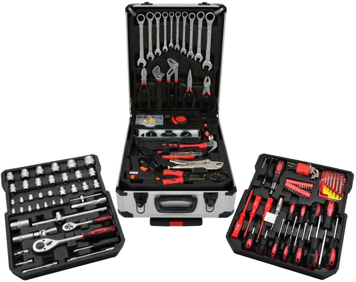 Jeu d'outils Geko - 187 pièces - chrome vanadium - étui pratique - comprenant cliquet et clés