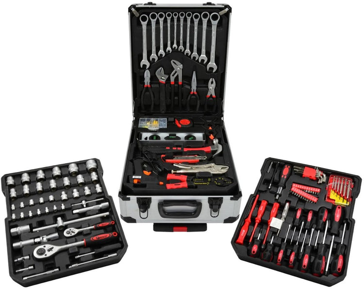 Jeu d'outils Geko - 187 pièces - chrome vanadium - étui pratique - comprenant cliquet et clés